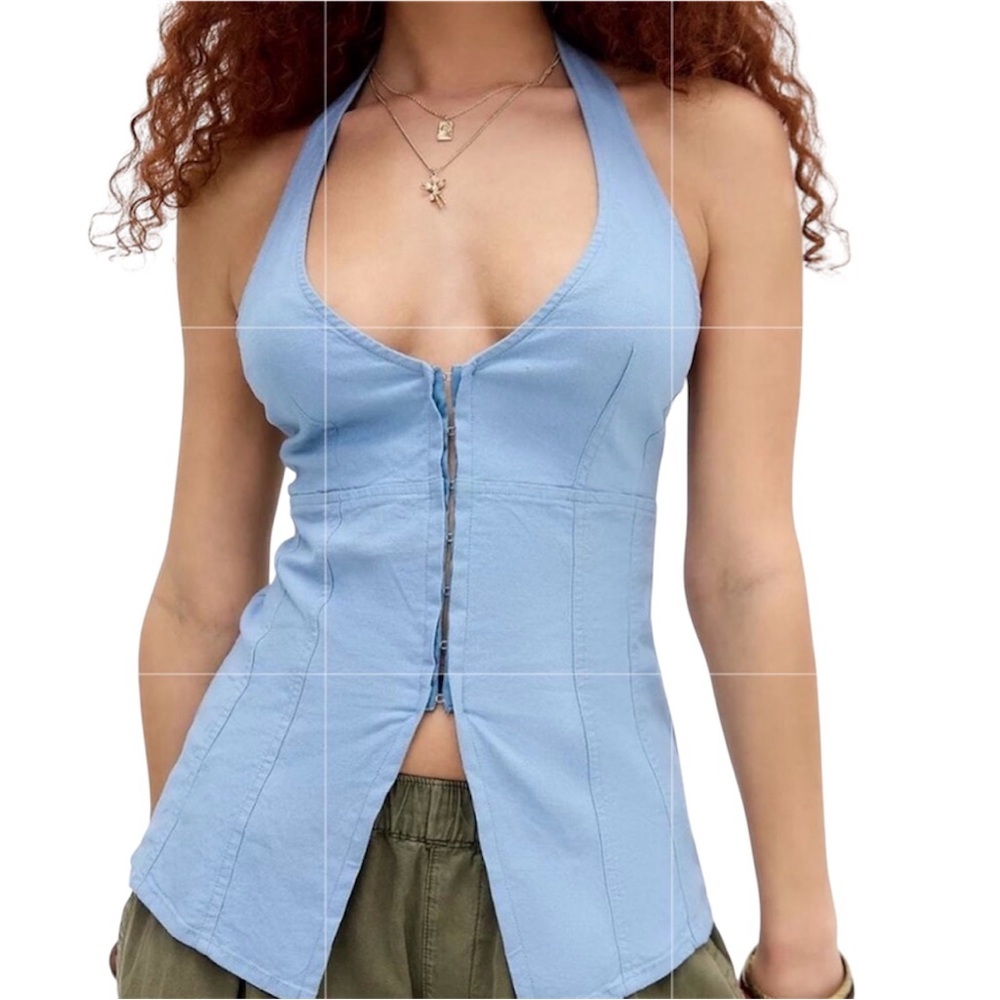 Urban Outfitters Linen Halter Neck Top Size Small